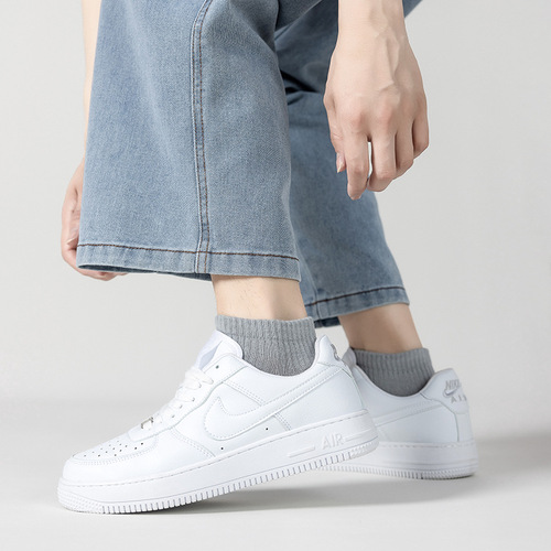 Men's socks, short socks for spring and summer, short cotton socks, trendy men's low-cut sports boat socks with shallow opening, breathable and sweat-absorbing