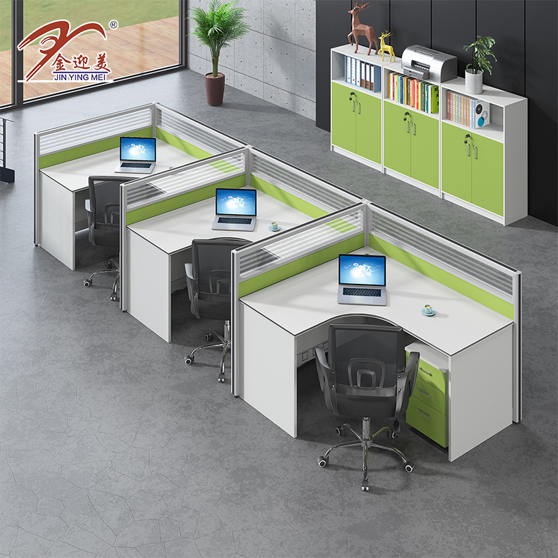 Screen Staff Table Modern Simple Six-person Card Holder Resources Office Desk and Chair Partition Glass Baffle Four-person Computer Desk