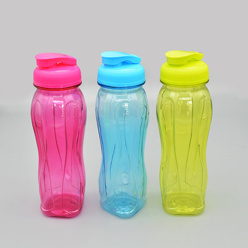 PET sports water bottle 750ml flip-top cold drink cup