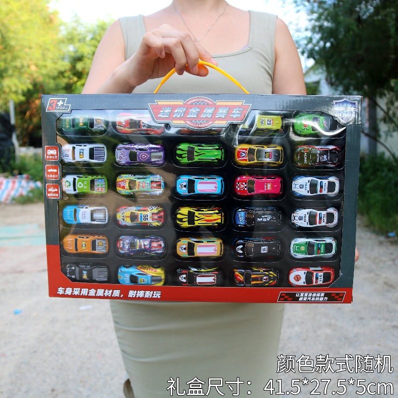 Coche de aleación de metal coche de juguete niños niño coche de carreras kindergarten clase de entrenamiento caja de regalo traje