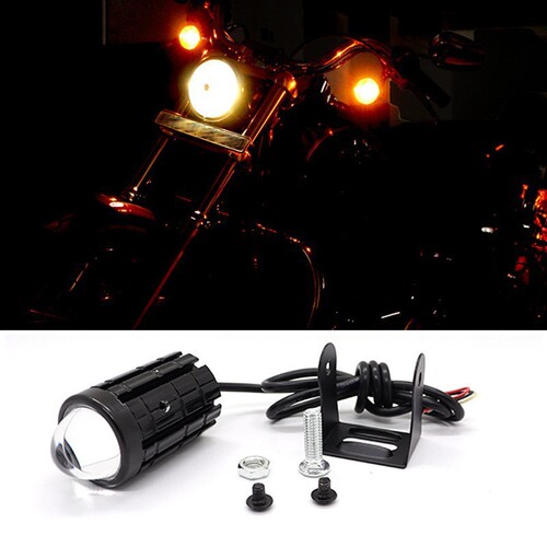 Two-color small steel cannon 12-80V waterproof LED motorcycle spotlight headlight two-color far and near integrated waterproof