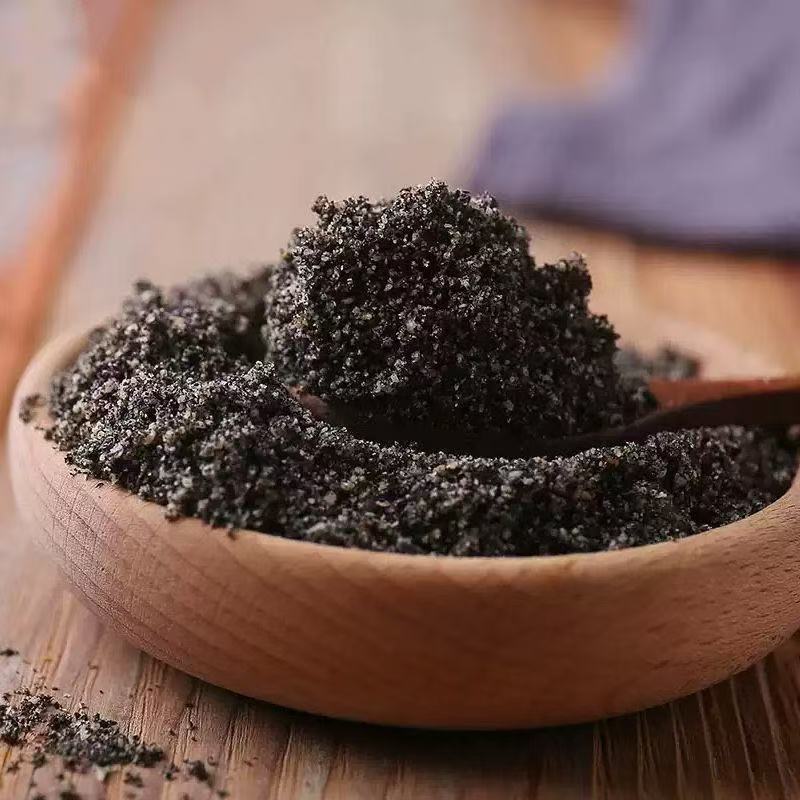 Freshly Milled Roasted Black Sesame Powder Hei Zhi Ma 500g Pure Ground Sesame for Drinks Baking and Congee in use