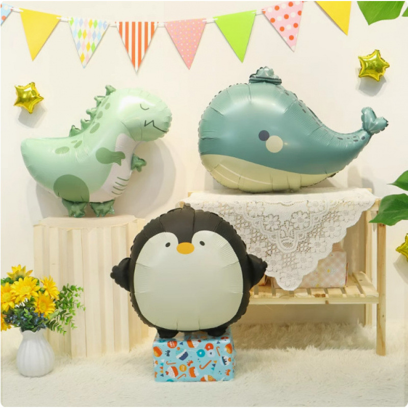 漫画の動物恐竜クマクジラアルミフィルムバルーン赤ちゃん誕生日パーティーショッピングモールイベント装飾シーンレイアウト|undefined
