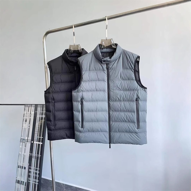 European and American Brand Style 24FW Autumn and Winter New mc Mouth Lightweight Collar Down Vest Men's Down Vest