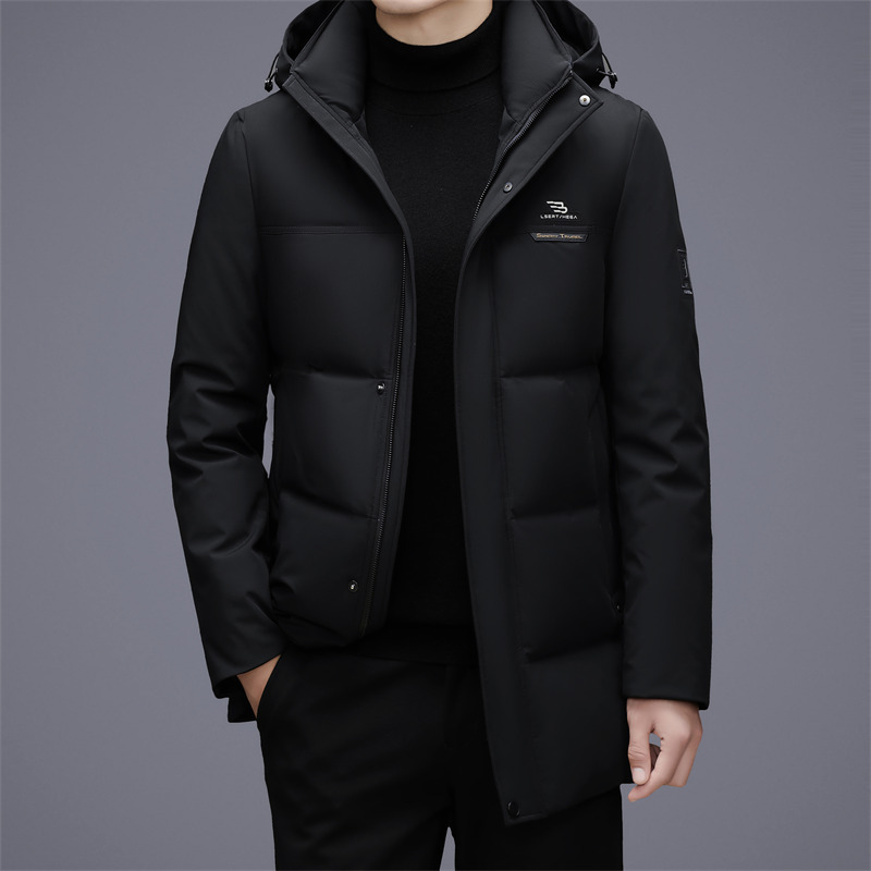 牛奶丝面料羽绒服男式外套秋冬新款中长加厚白鸭绒户外保暖羽绒服|undefined