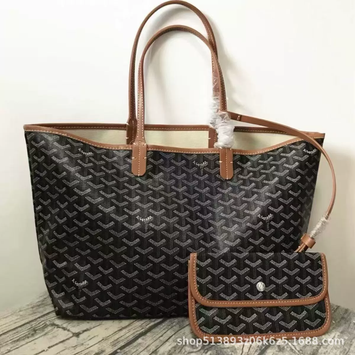 2025 новая блестящая сумка через плечо Goyard, тоут, сумка с зубчатым принтом, переносная хобо, шоппер