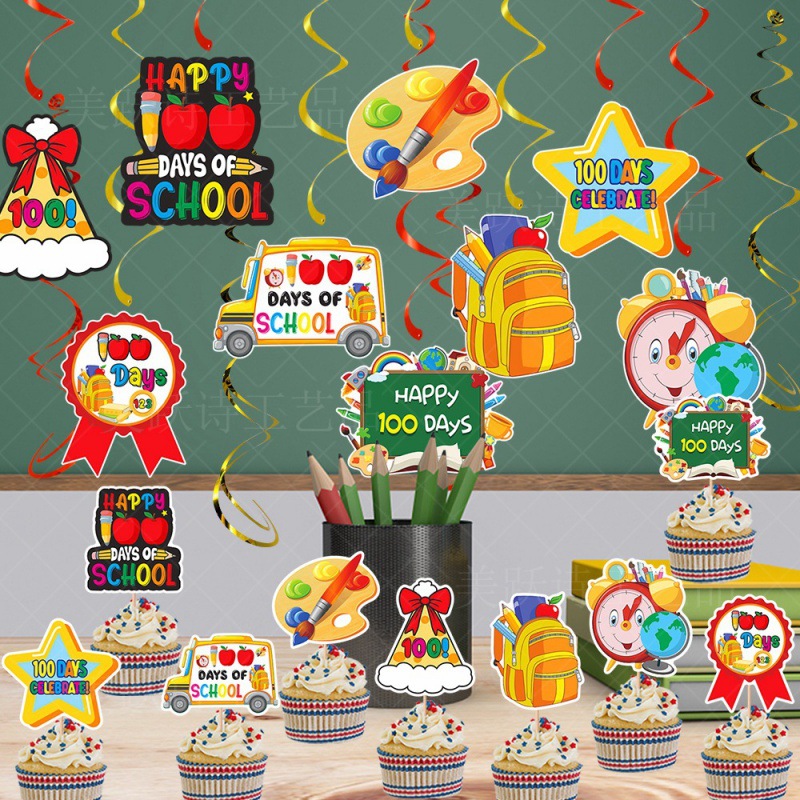 Nueva decoración de fiesta de regreso a la escuela europea y americana