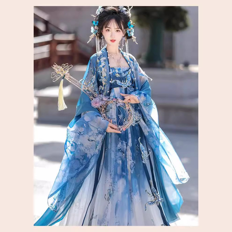 Spring and Summer New Heavy Industry Embroidered Super Fairy Hanfu Chest Qi Chebula Pleated Skirt Ancient Tang Style Daily Slimming Hanfu