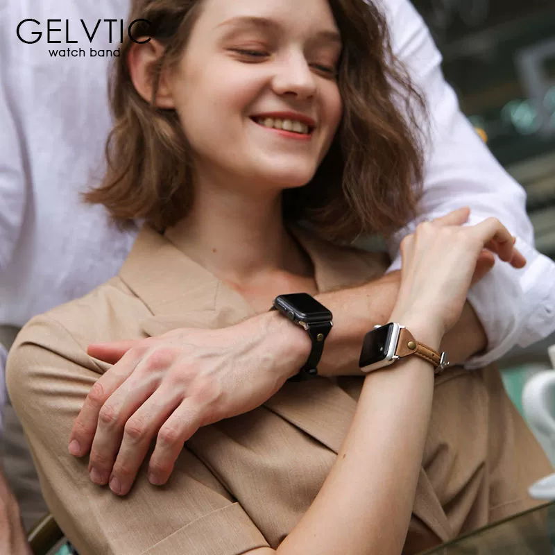 Подходящий ремешок AppleWatch iWatch7 кожа 123456 поколение S7 Apple watch с узким поясом и простым поясом