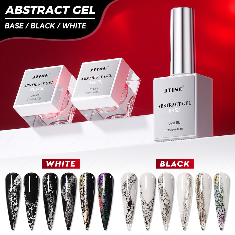 JTING Jingting cross-border best selling transparent lace primer black and white lace nail glue white texture nail polish glue