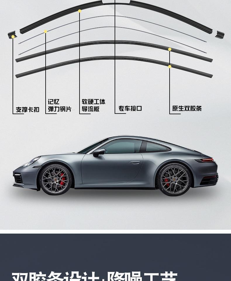 Suitable for Volkswagen Sagitar double-layer rubber strip wiper double-scraper boneless wiper HD mute wiper blade thickening