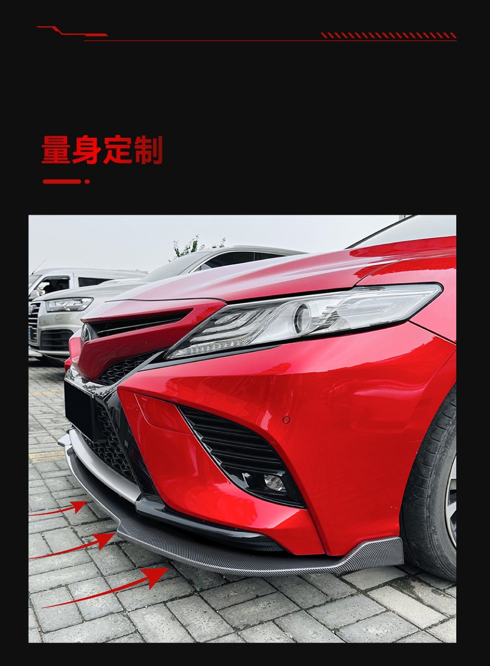 Applicable to 2018-2020 Toyota Camry Eighth-Generation Front Spoiler, Front Lip, Front Corner Surround, Cross-Border Modification Parts