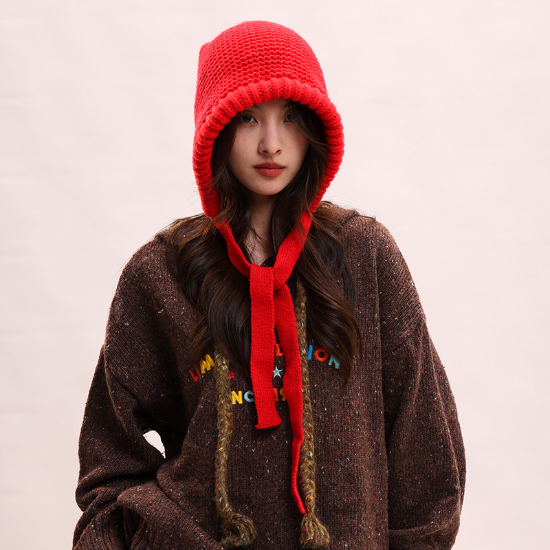 Version coréenne du nouveau bonnet tricoté en peluche pour enfants, protection des oreilles, chaud et polyvalent, couleur mixte, automne et hiver_voghion.com