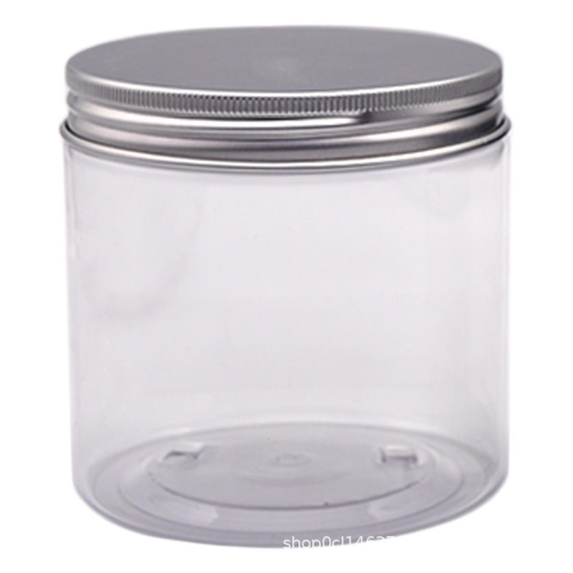 500g de boca grande transparente puede negro Tapa de aluminio bocadillo de plástico puede Rosa tapa de aluminio 350g de grano sellado botella de almacenamiento