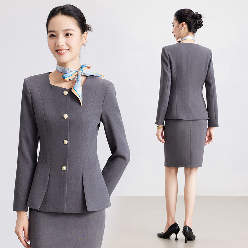 女士职业西装套装春秋新款酒店前台接待售楼部物业客服商务工作服