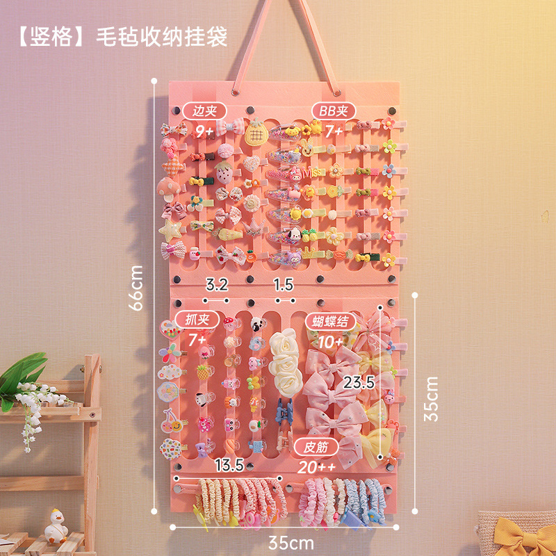 子供用ヘアピン収納壁掛け女の子ヘアバンドヘアピンヘッドバンド壁ヘアアクセサリー壁掛けジュエリーボックス壁掛けバッグ|undefined