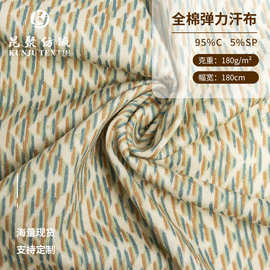 180g彩色全棉弹力汗布面料t恤童装时尚女装居家服针织布料批发