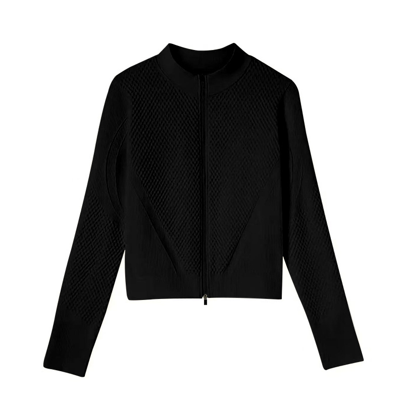 Otoño y invierno ropa de yoga al aire libre de mangas largas para mujeres que corren deportes abdominales reducidos con agujeros de pulgar ropa de fitness de mangas largas