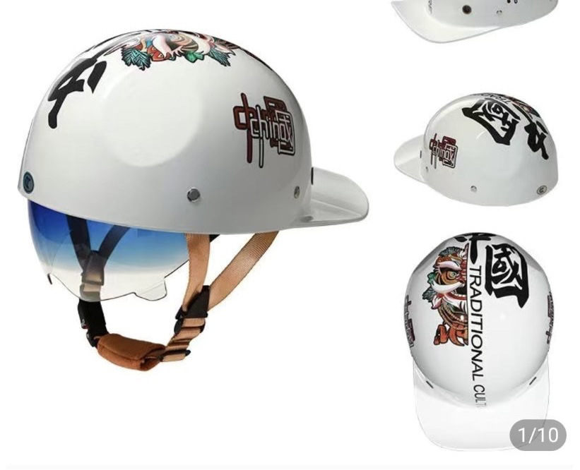 電気自動車のヘルメットの男の冬の日本式の復古の機関車のペダルのオートバイの250女の小さいヘルメットの体の半ヘルメットの瓢箪のヘルメット