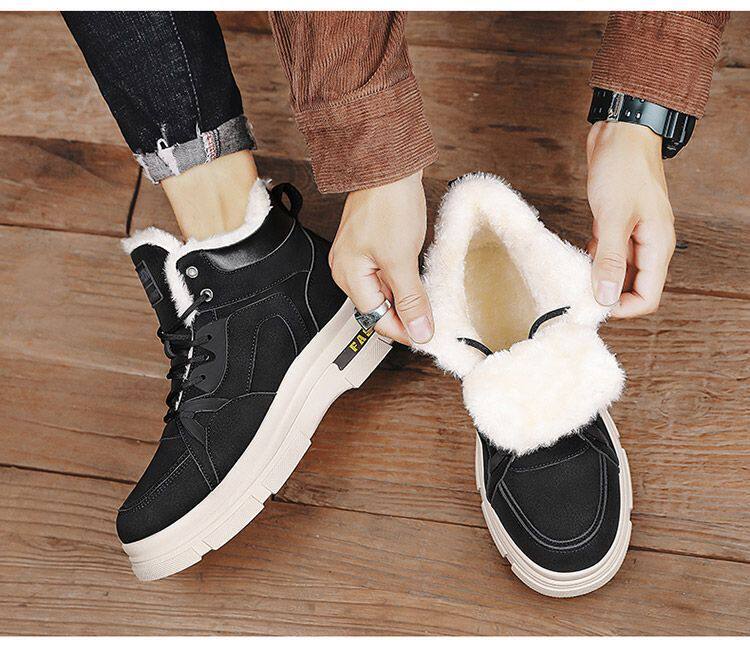 Giày bốt nam cổ thấp lót nhung giữ ấm, chống trượt, đế cao su bền chắc — S2207 Kaki, S2207 màu xám, S2207 màu đen chi tiết 12