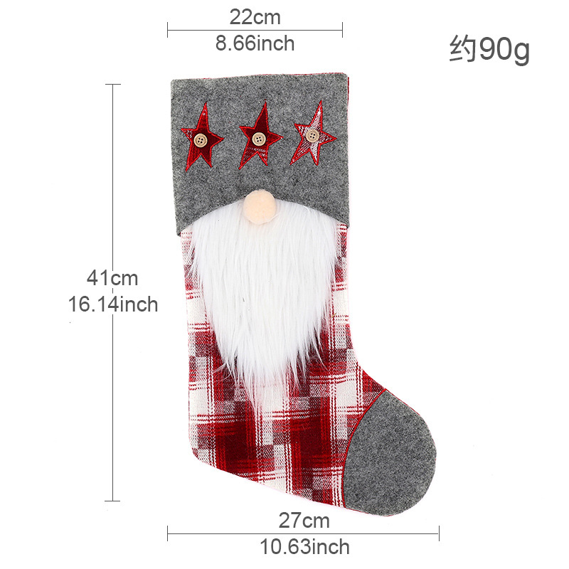 Calcetines de Navidad transfronterizos calcetines de regalo para niños colgantes de árbol de Navidad bolsas de caramelo decoración colgantes de decoración para el hogar de Navidad image 39