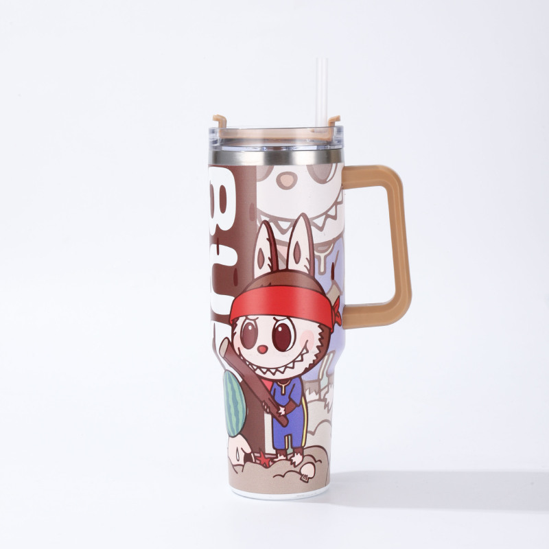 labubu拉布布水杯联名锈钢大容量吸管冰霸杯labubu水杯夏季礼|undefined