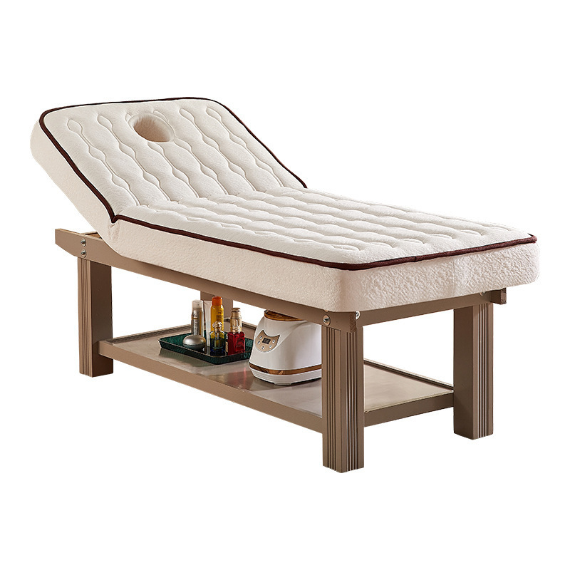 Cama de belleza de látex de madera maciza eléctrica, salón de belleza, cama de tatuaje de pestañas de alta gama, masaje, fisioterapia, cama de masaje con agujeros
