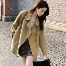 加厚呢子大衣女2025秋冬韩系设计感小个子外套宽松洋气保暖外套潮