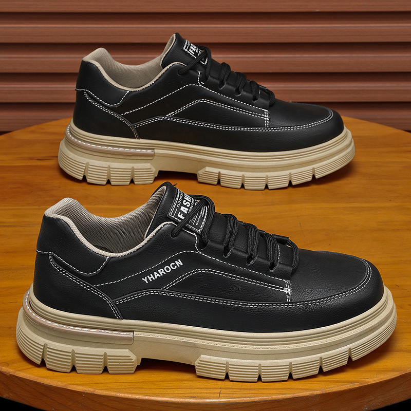 Zapatos masculinos de otoño, nuevos zapatos de herramientas transpirables, tendencia masculina, 100 zapatos de tabla deportivos de fondo grueso, zapatos de cuero casual, botas Martin image 2
