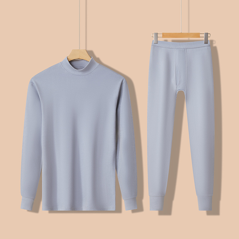 남성용 실버 그레이 미드 칼라 슈트