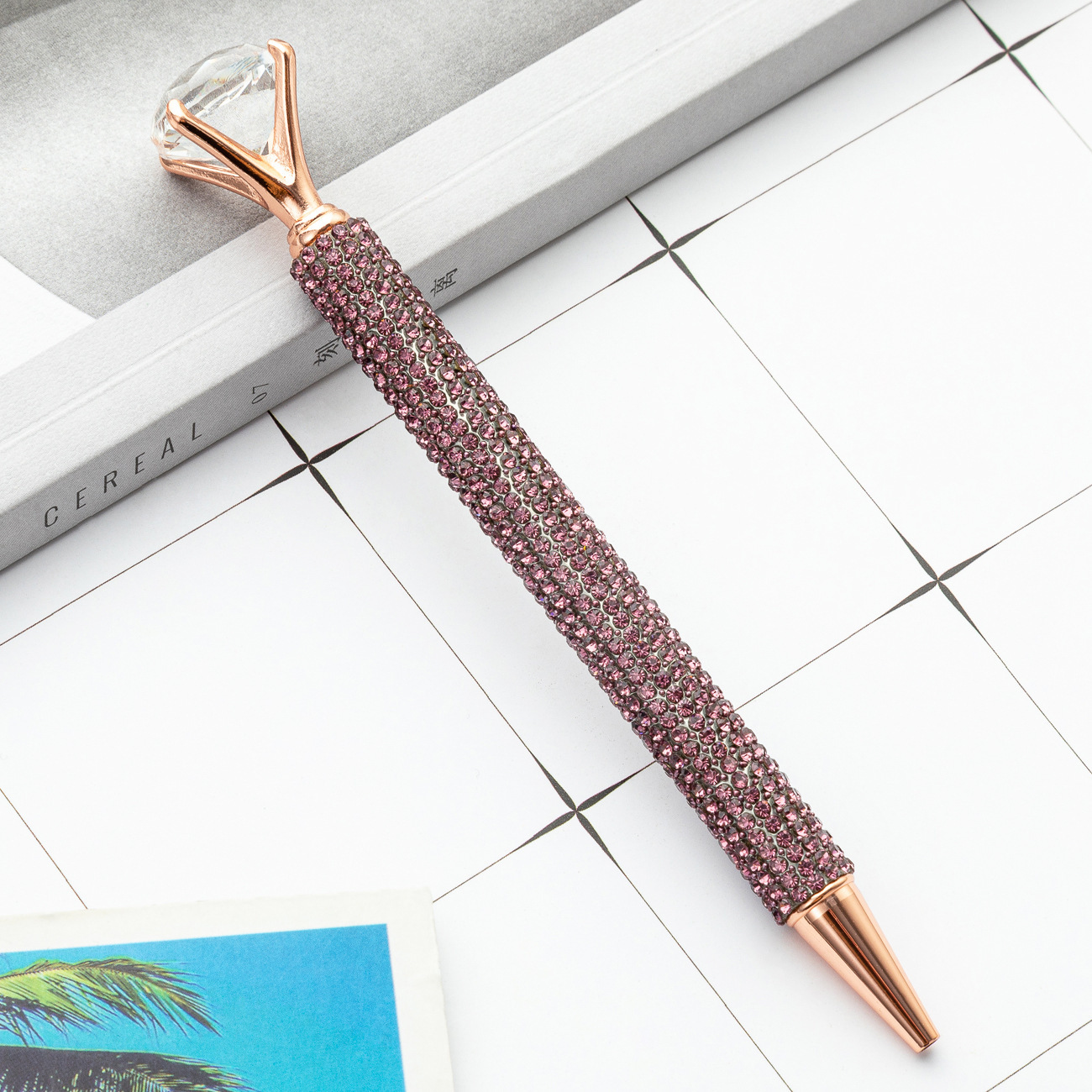 Fábrica de bolígrafo de diamante grande bolígrafo de metal rotativo bolígrafo de cristal bolígrafo de diamante publicitario bolígrafo de regalo