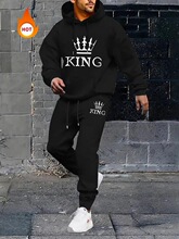 L 37196 Men's Print Sweatshirt Pants Set ӡ��������װ �羳��