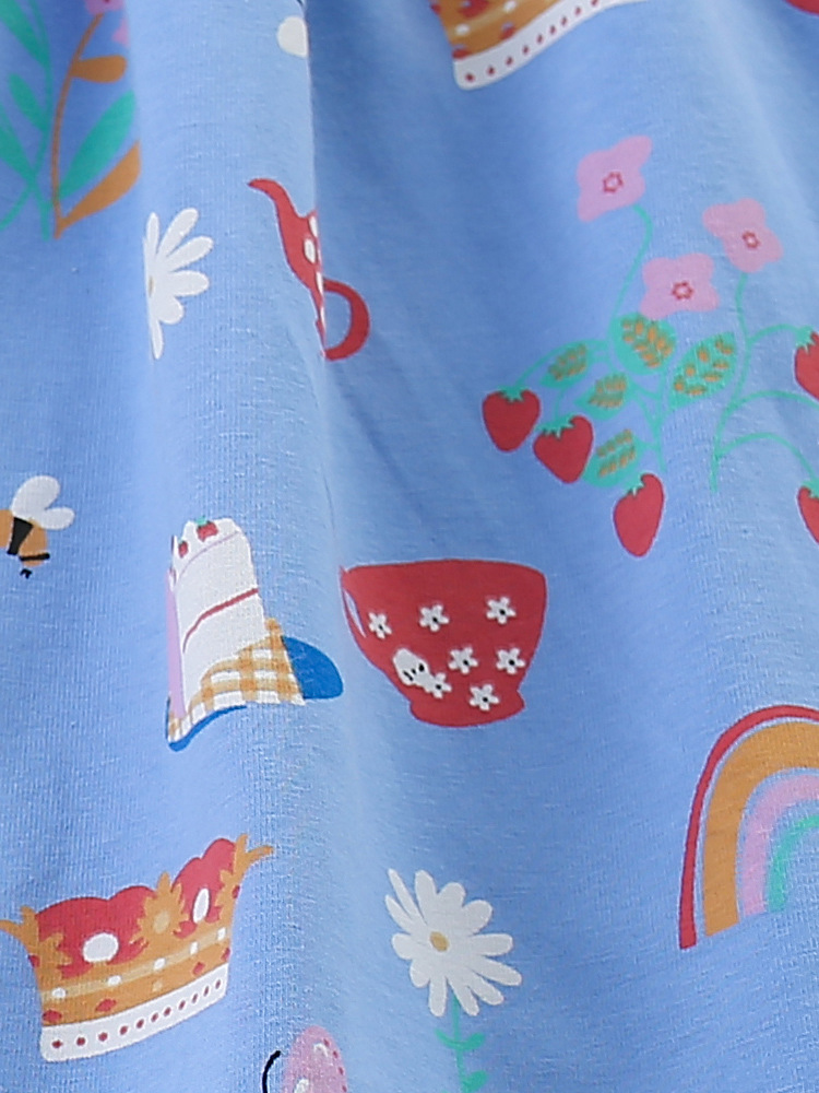 Malwee niñas falda verano nuevo estilo occidental de los niños europeos y americanos cuello redondo manga corta princesa vestido ropa para niños
