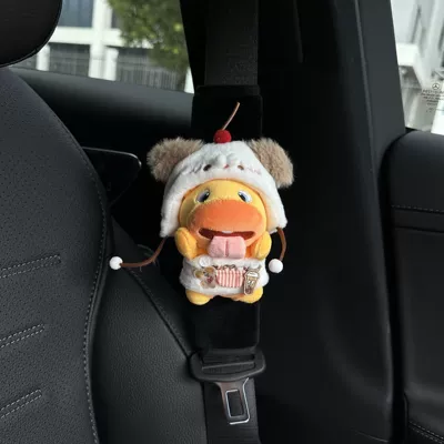 Car Seatbelt Shoulder Pad: Seat belt shoulder pad - puppy-suit-sticking-out-tongue