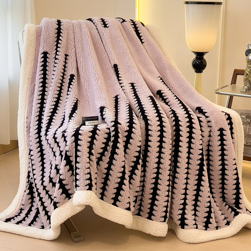 Manta de siesta invierno gruesa mantas de peluche leche oficina pequeña edredón de aire acondicionado mantas sofá mantas de cordero cashmere