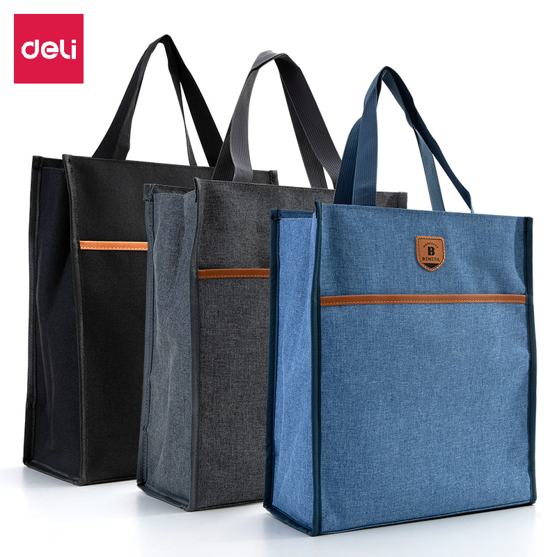 Deli 72618 archivo bolsa estudiante tutorial bolsa bolso Oxford bolsa de tela mano bolsa de libros bolsa de tutorial simple image 8