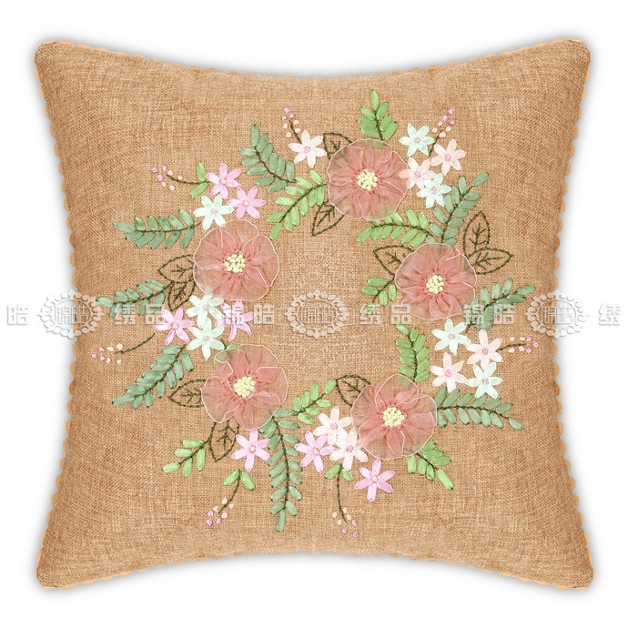 Jinhao bordado fábrica al por mayor hecho a mano bordado Cruz puntada DIY cinta bordado cojín almohada Guangzhou 04