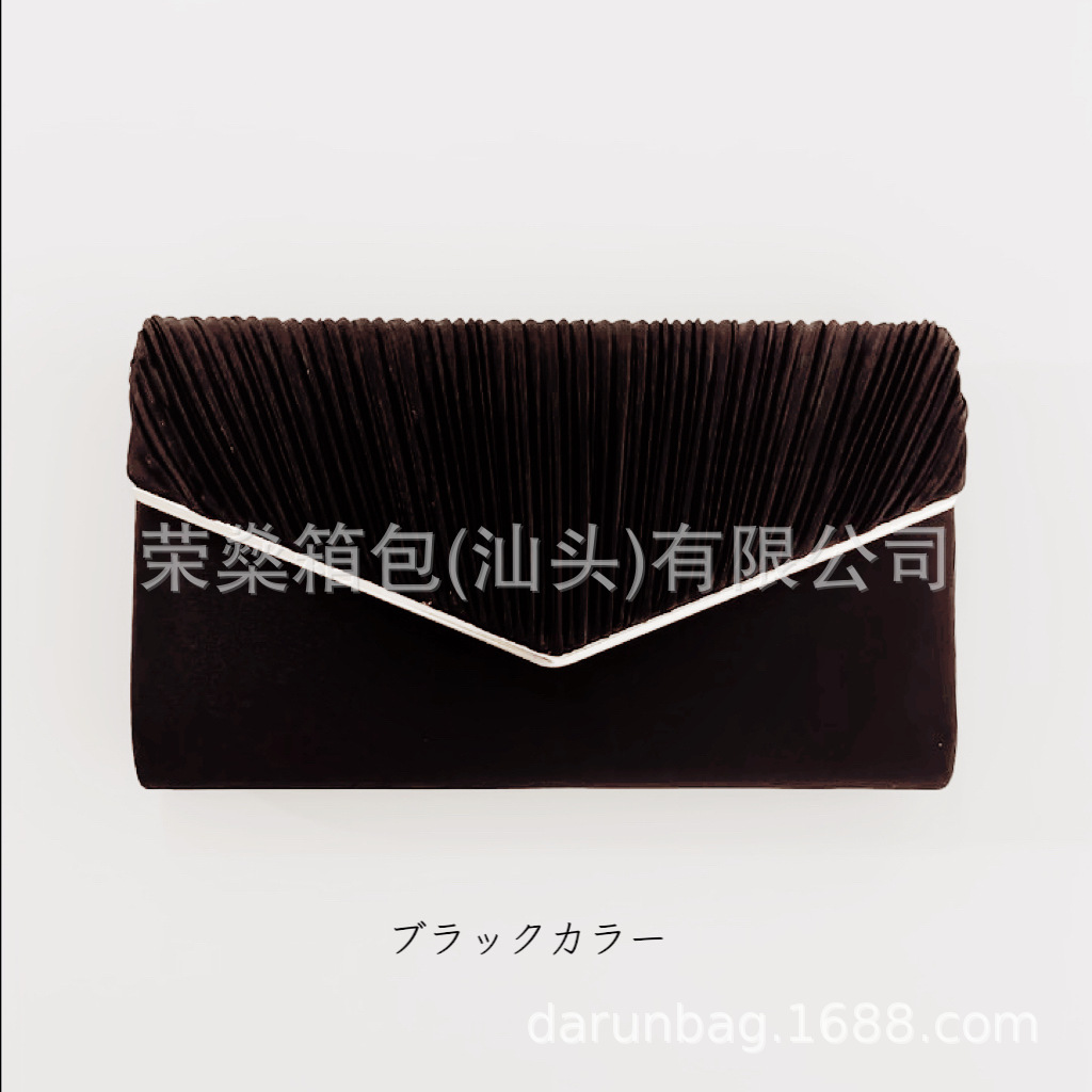 Comercio electrónico transfronterizo Estilo japonés Hardware plisado europeo y americano Bolsa de banquete Bolsa de vestir Bolsa de embrague Bolsa de noche Bolsa de fiesta avanzada