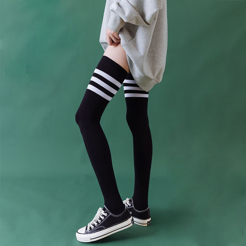 Spot European and American yoga socks piled socks cotton knitted stockings women's 85cm long high socks knee-high bar socks