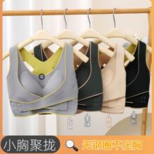 新品运动文胸女士美背心无钢圈胸垫防下垂小胸专用提胸侧收副乳女