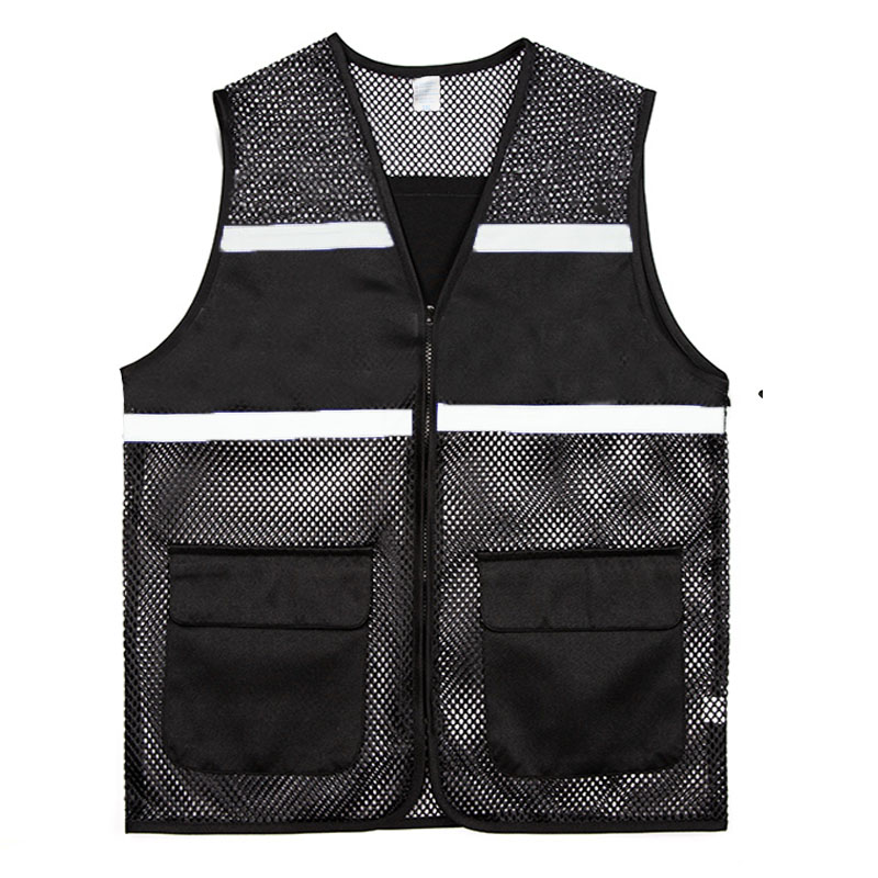 Tela de malla transpirable voluntario chaleco de trabajo personalizado chaleco reflectante voluntario ropa de seguridad personalizada impresión lo