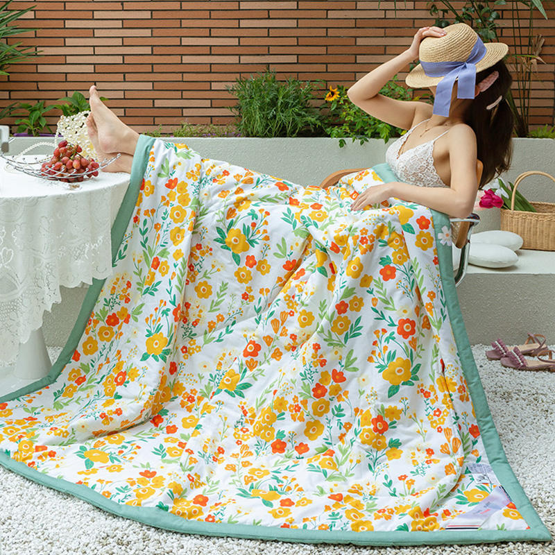 炫耀 水星全棉夏涼被單雙人裏外純棉薄被新疆棉花空調被禮品批發