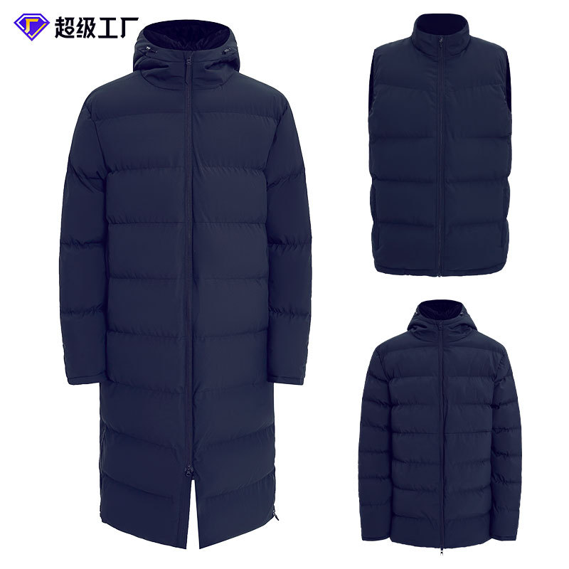 Cross-border, knee-length, long-sleeved, thickened sports cotton jacket for men and women, suitable for winter training, sports, art exam candidates, and dance; available for customization and wholesale