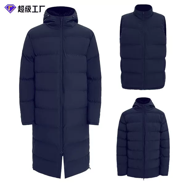 Cross-border, knee-length, long-sleeved, thickened sports cotton jacket for men and women, suitable for winter training, sports, art exam candidates, and dance; available for customization and wholesale