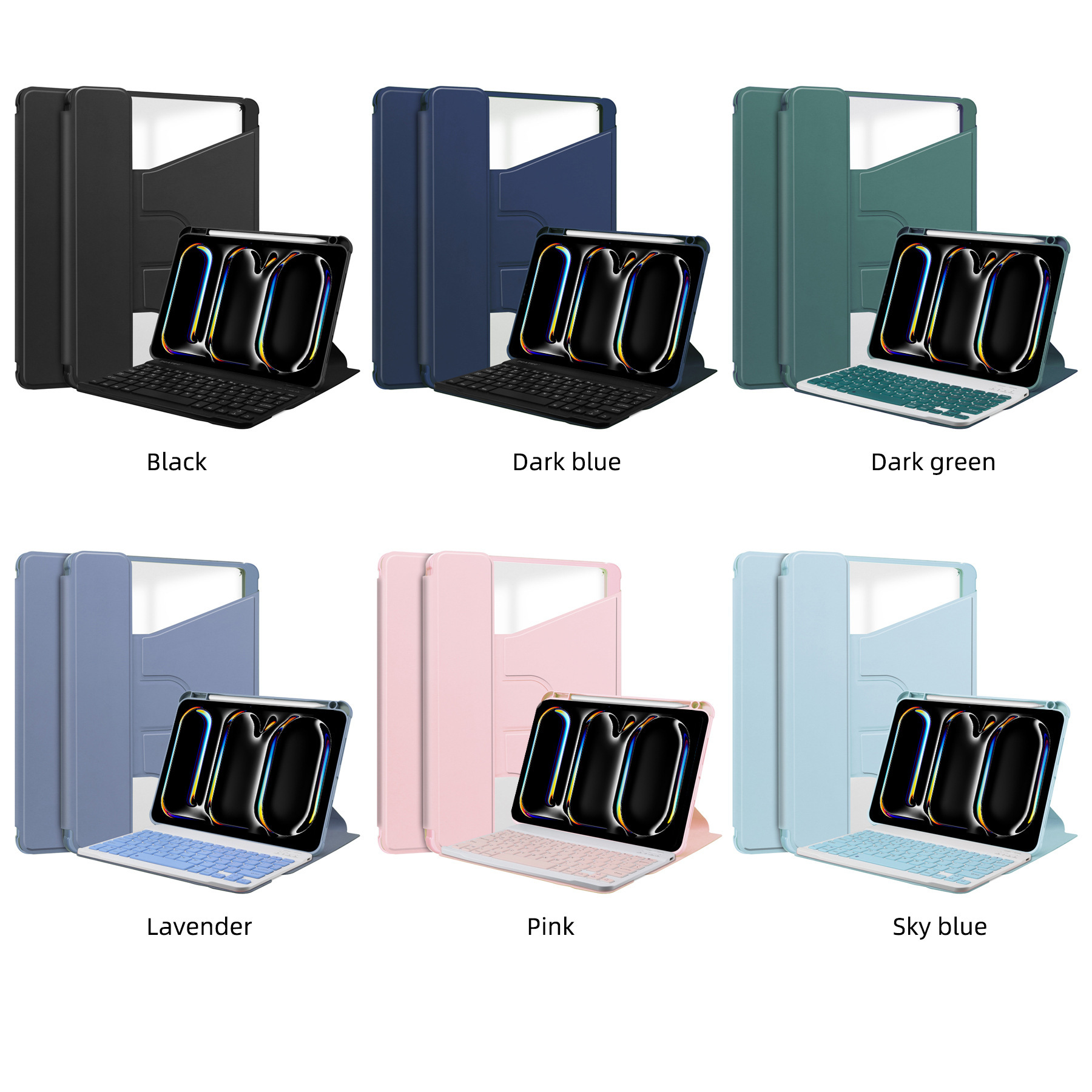 Applicable to 2025ipad Air11 Bluetooth keyboard cover iPad11 rotating acrylic pen slot leather case 3