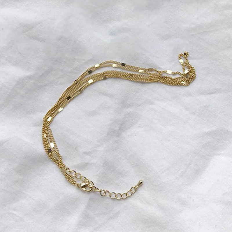 South Korean simple necklace multi-layer necklace personality temperament short clavicle chain