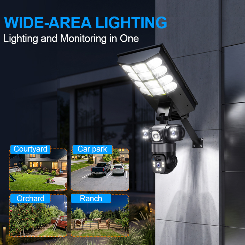 Cámara Solar Integrada con Luz LED ABS Impermeable e Infrarrojos para Exterior image 4