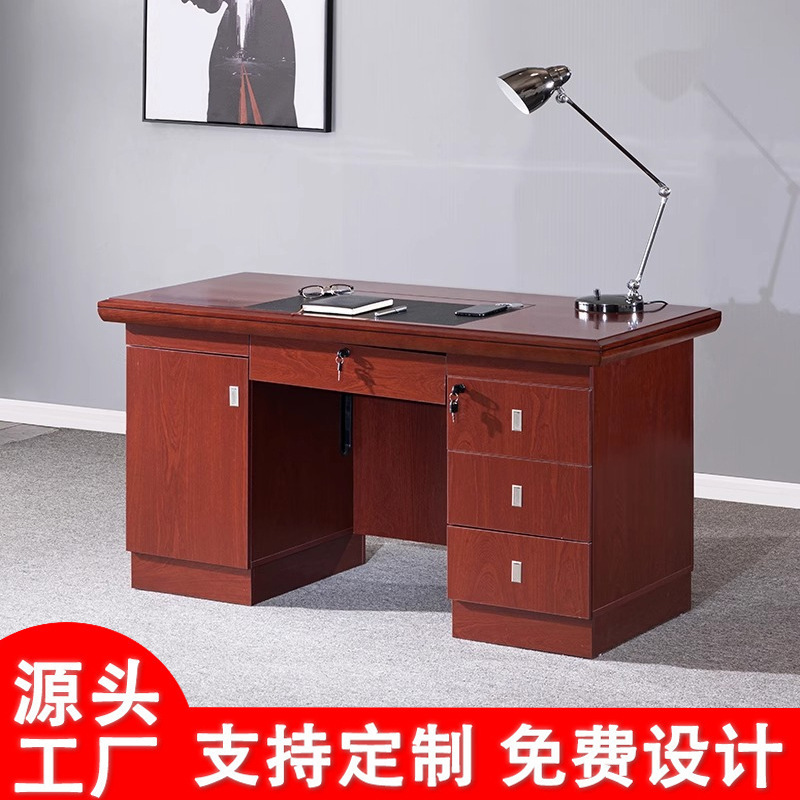 Simple Chinese-Style Single-Person Solid Wood Office Desk, Staff Desk, Manager Desk with Lock and Drawer, Information and Finance Computer Desk Simple Chinese-Style Single-Person Solid Wood Office Desk, Staff Desk, Manager Desk with Lock and Drawer, Information and Finance Computer Desk