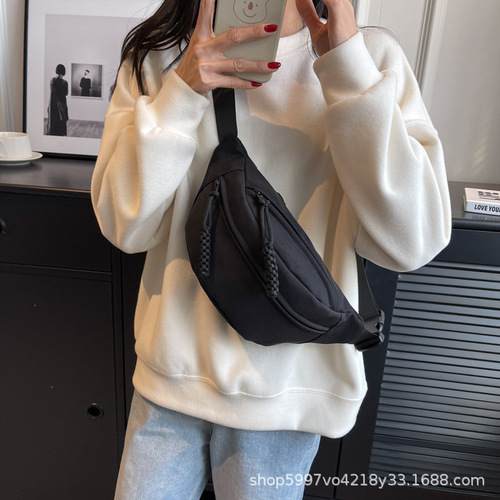 Cotton Casual Small Tote Bag for Women  New Fashion Crossbody Bag Sports Chest Bag Versatile Fabric Bag for Ladies Waist Bag Women's Style