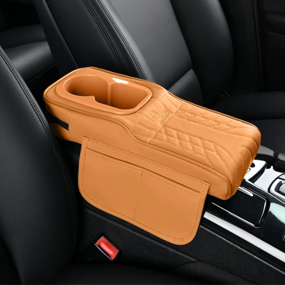 14cm wide cars, multifunctional height-increasing: Armrest box pad - small-vertical-colorful-cupcayenne-yellow-suitable-for-width-14cm